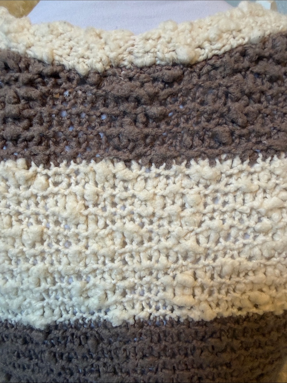 FREE PEOPLE Cuddle Bear Stripe Wool Blend Bouclé Cardigan Sweater Size Small - Picture 6 of 8